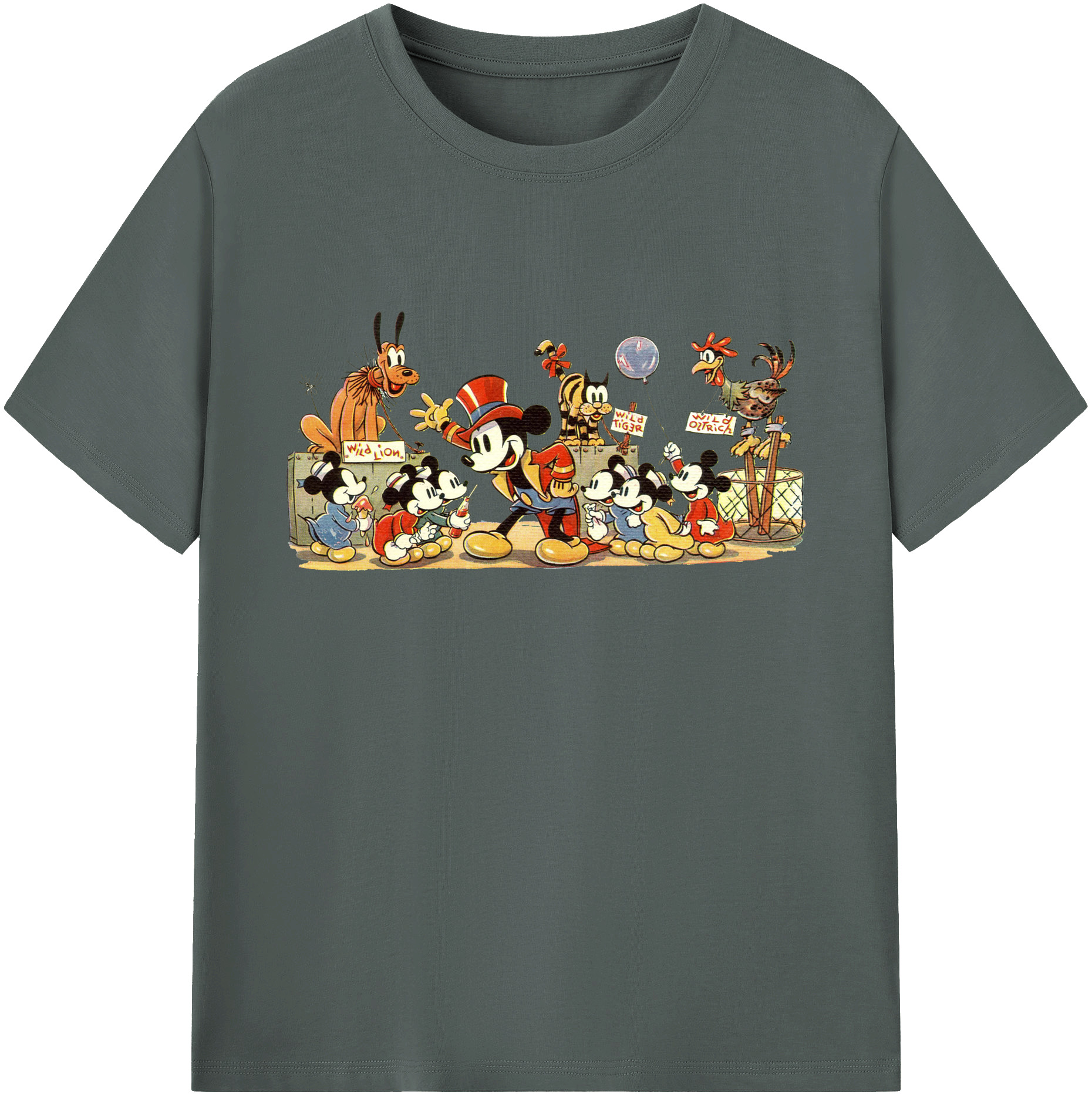 ミッキーマウス Mickey Mouse 綿100％ メンズ半袖Tシャツ｜肌触りやわらか＆通気性
